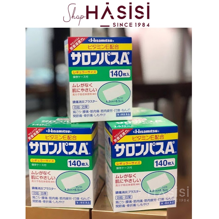 Cao Dán Giảm Đau HISAMITSU - Salonpas 4.2cm x 6.5cm (140 Miếng - Size Nhỏ)