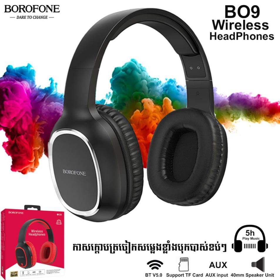 Tai Nghe Chụp Tai Bluetooth BOROFONE B09 Bass Siêu Khỏe, Siêu Hay, chính hãng bảo hành 24 tháng