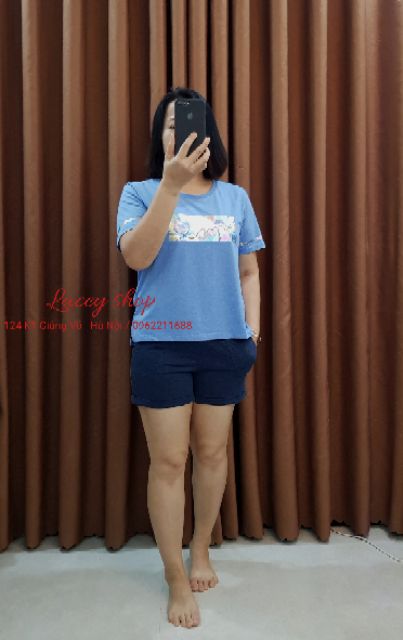 Bộ mặc nhà áo cộc tay quần sooc cotton 4513 Giá 388.000đ