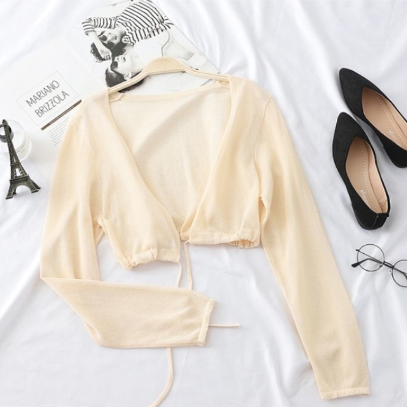 Áo Khoác Voan Mỏng Chống Nắng Dáng Ngắn Thời Trang Mùa Hè Phong Cách Hàn Quốc Cho Nữ