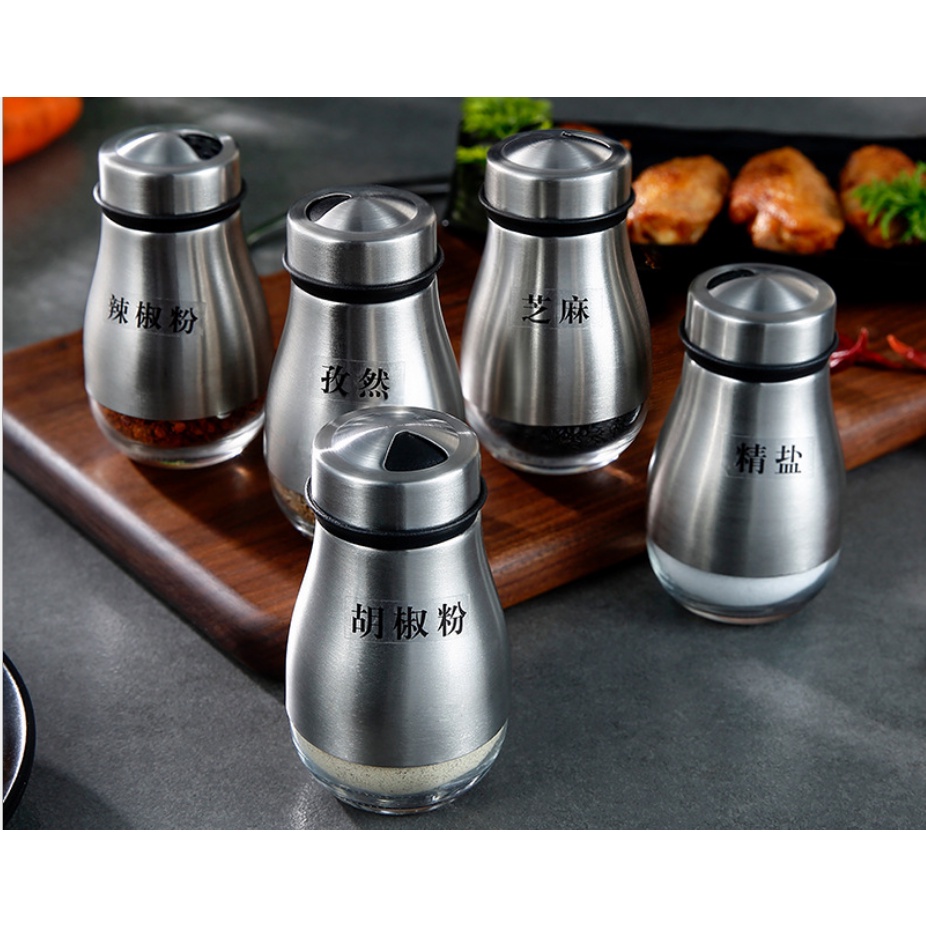 Lọ đựng tiêu - Hộp đựng tiêu nắp nhiều ngăn inox 304 - Kệ, hũ gia vị - Lọ rắc muối, tiêu