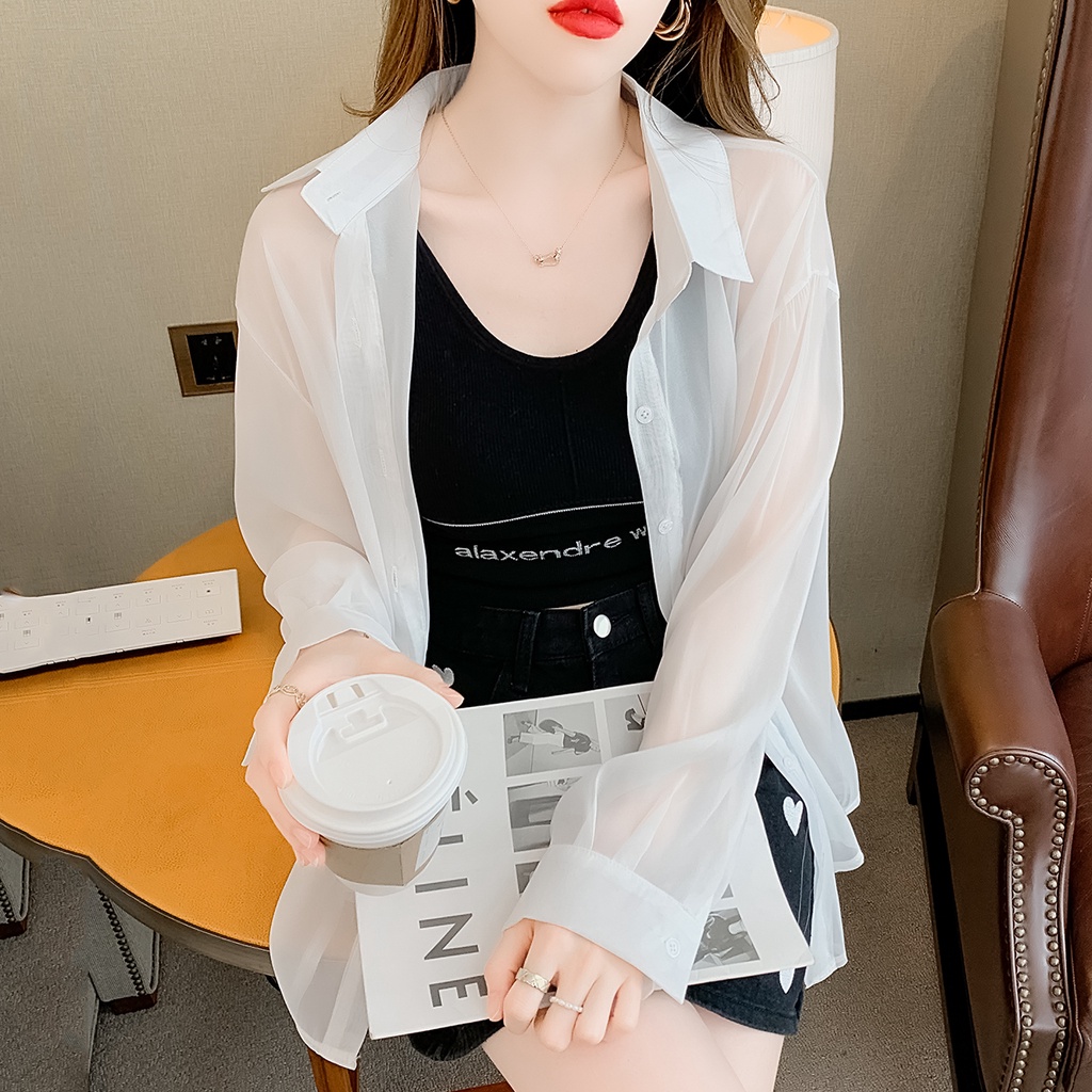 Áo khoác sơ mi ZHELIHANGFEI cổ polo dài tay dáng rộng thời trang