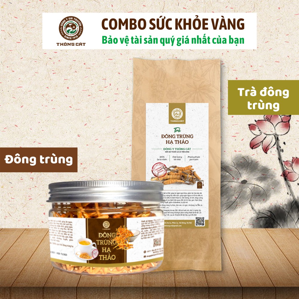 Đông trùng hạ thảo khô nguyên con Đông y gia truyền Thông Cát (Since 1918)_bồi bổ cơ thể, tăng cường sức đề kháng