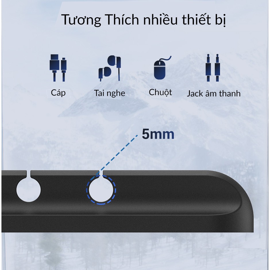 Giá Silicon mini cố định dây cáp sạc cho các thiết bị điện tử trên bàn làm việc