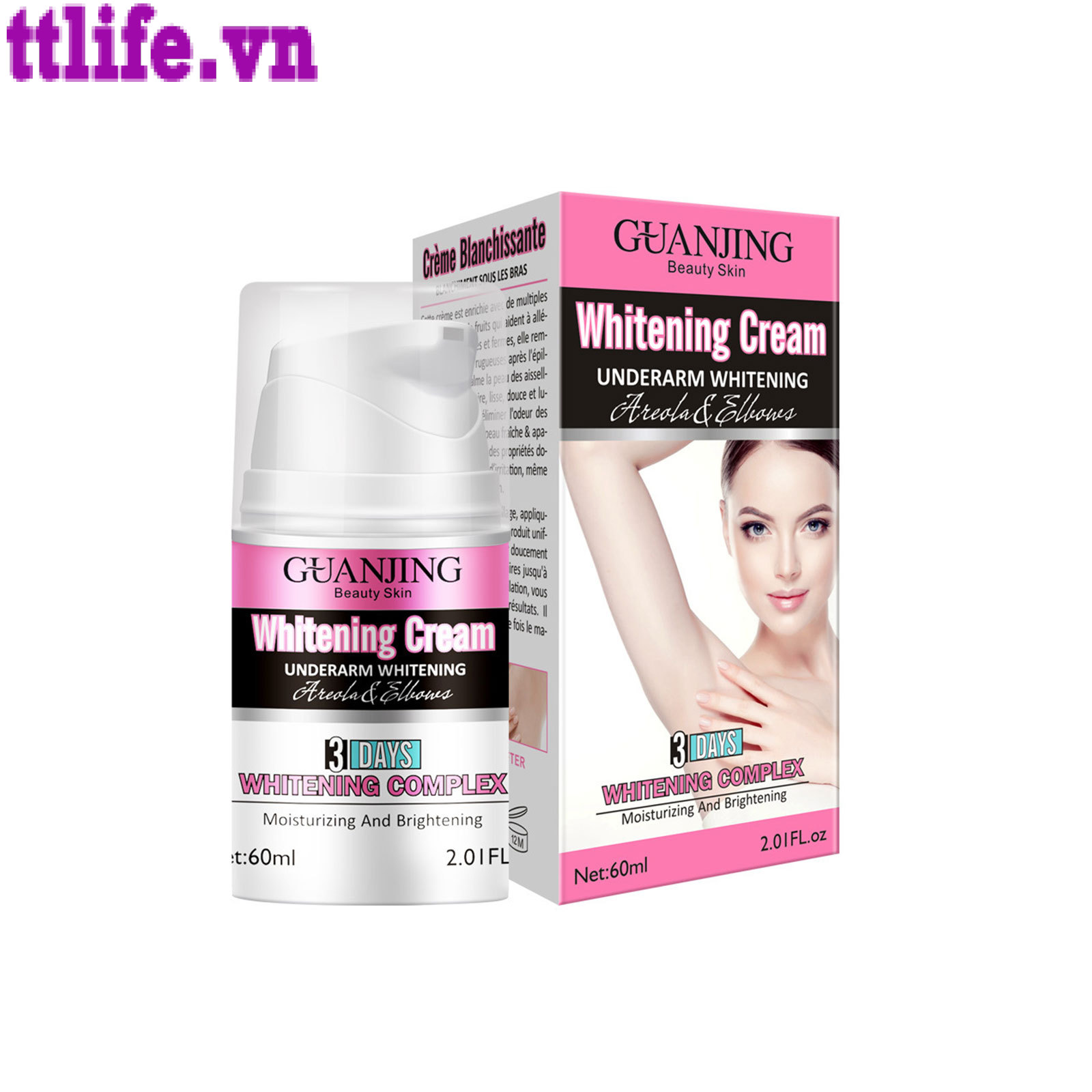 (Hàng Mới Về) Kem Làm Trắng Vùng Da Dưới Cánh Tay / Đầu Gối / Vùng Kín 60ml