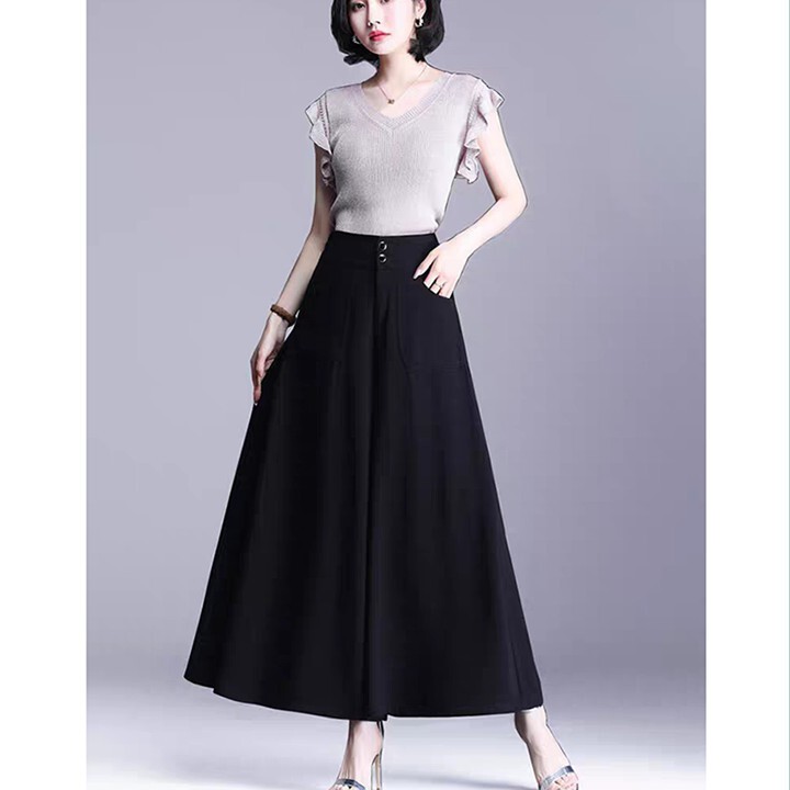 Quần ống rộng culottes nữ đẹp dáng dài lưng thon siêu Hot phong cách Hàn Quốc LN02 | BigBuy360 - bigbuy360.vn
