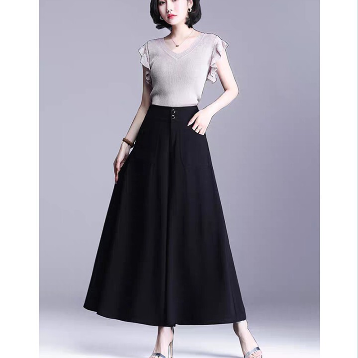 Quần ống rộng culottes nữ đẹp dáng dài lưng thon siêu Hot phong cách Hàn Quốc LN02