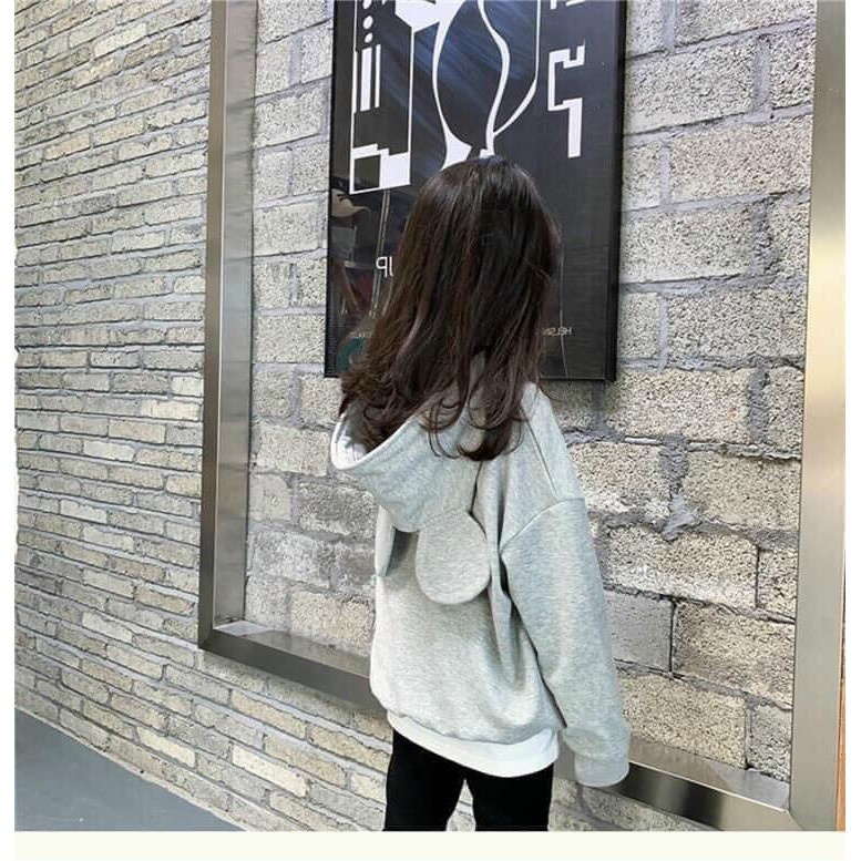 Áo nỉ hoodie có mũ cho bé trai bé gái dày dặn có mũ tai chuột kèm dây rút siêu ấm cho bé JIMADO SF1268