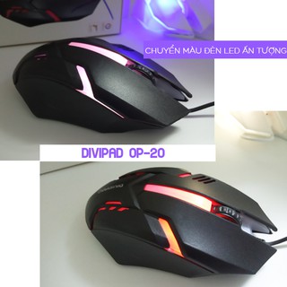 Chuột game thủ có dây Divipad OP-20 đèn led DPI 1000