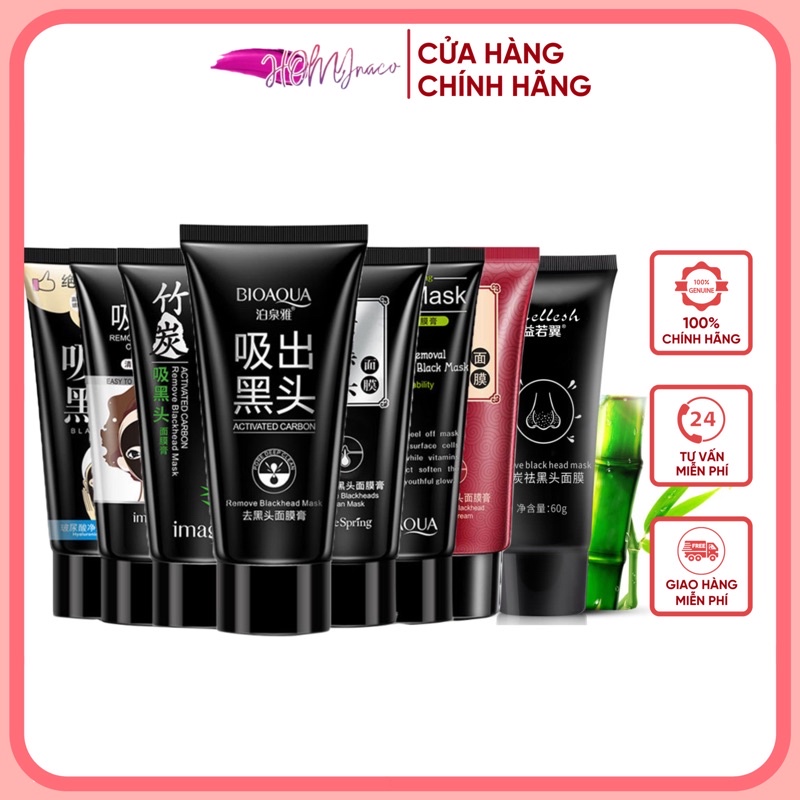 Gel Lột Sạch Mụn Cám - Mặt nạ lột Mụn Đầu Đen Chiết Xuất Than Tre Hoạt Tính Nội Địa Trung Bioaqua Images