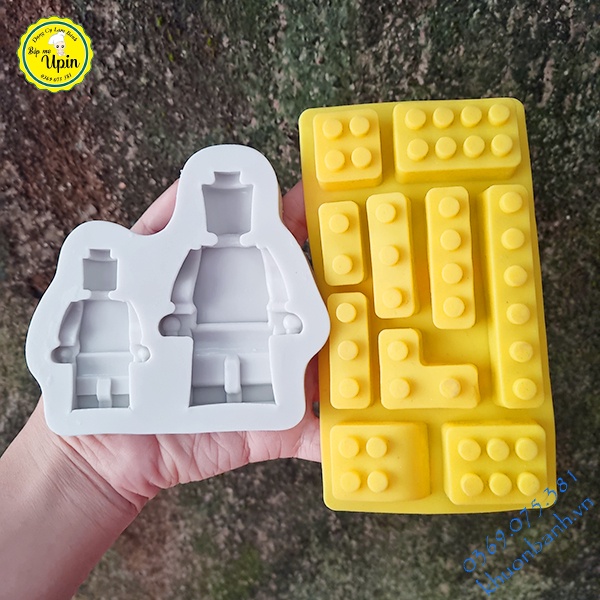 Khuôn silicon làm thạch lego bé rất thích