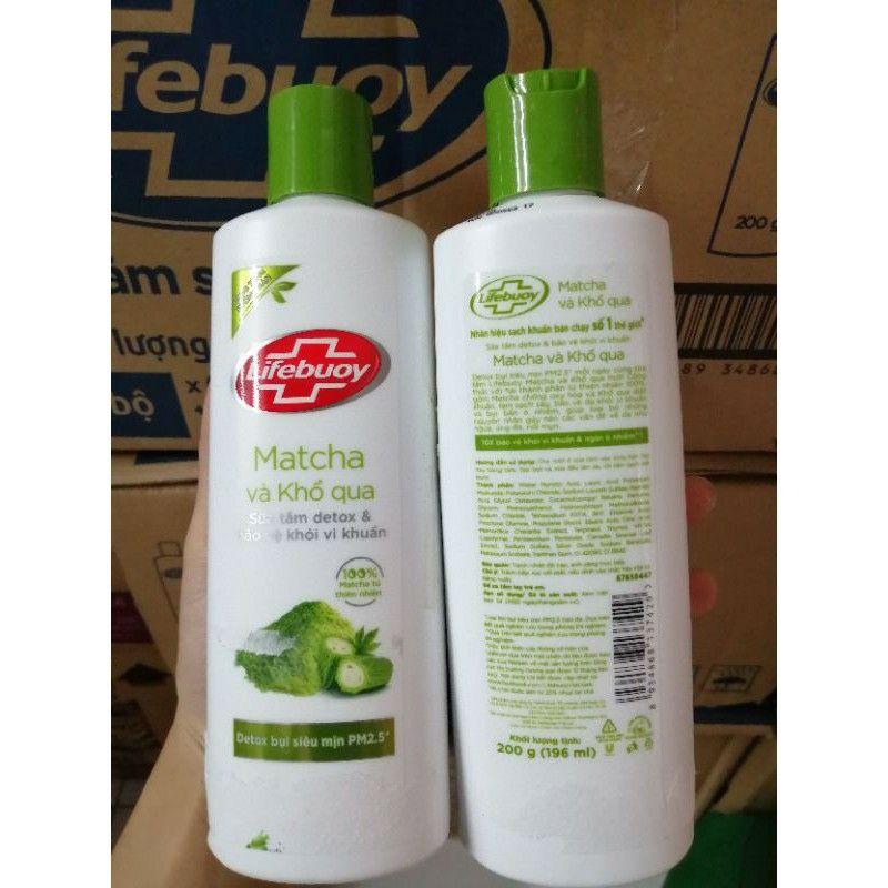 (200g)Sữa tắm Lifebuoy Matcha khổ qua/than tre hoạt tính