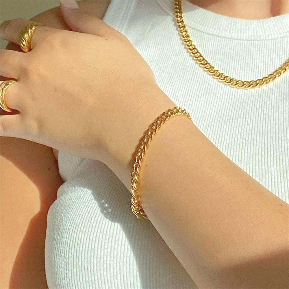 Vòng Tay Mạ Vàng 18K 4 / 6 / 8MM Phong Cách Hip Hop Thời Trang Cho Nam Và Nữ|Nhẫn Mạ Bạc Đính Đá Pha Lê