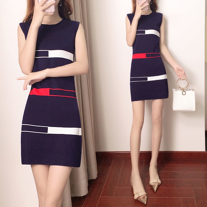 Đầm Ôm Không Tay Cổ Tròn Thời Trang Gợi Cảm Cho Nữ