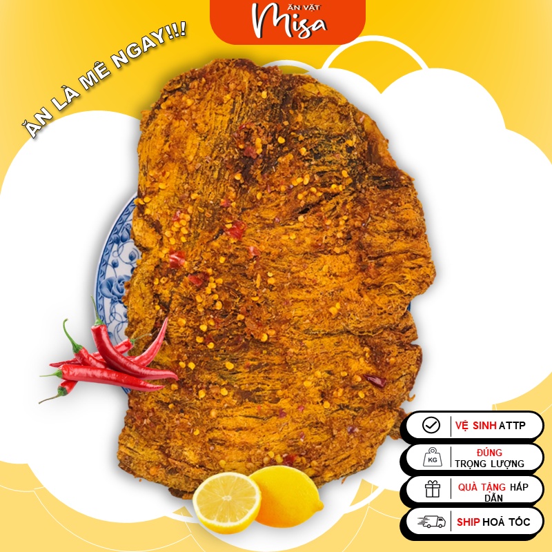 Khô bò miếng mền cay vừa thơm ngon chuẩn vị bò loại 1 đảm bảo VSATTP  Bò thật 100%  túi zip 200gr ăn vặt Misa !!!