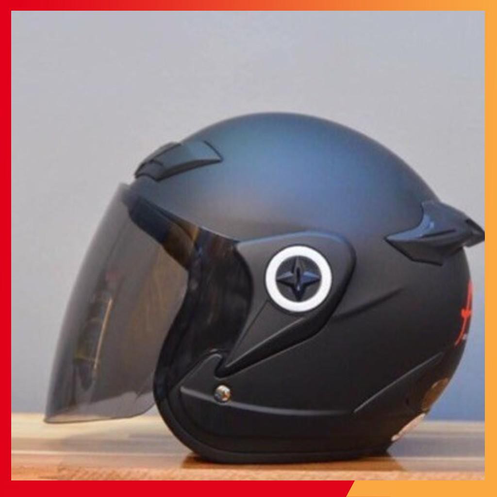 Mũ AISA M168  Đen nhám kính khói - Mũ 3/4 chính hãng Asia  (clip thật ) R