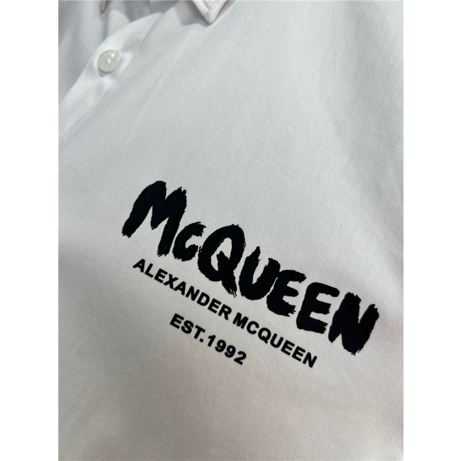 Áo Sơ Mi Cotton Tay Dài In Chữ Mcque Thời Trang 2022 Cho Nam Giới A1exander Size M-4XL
