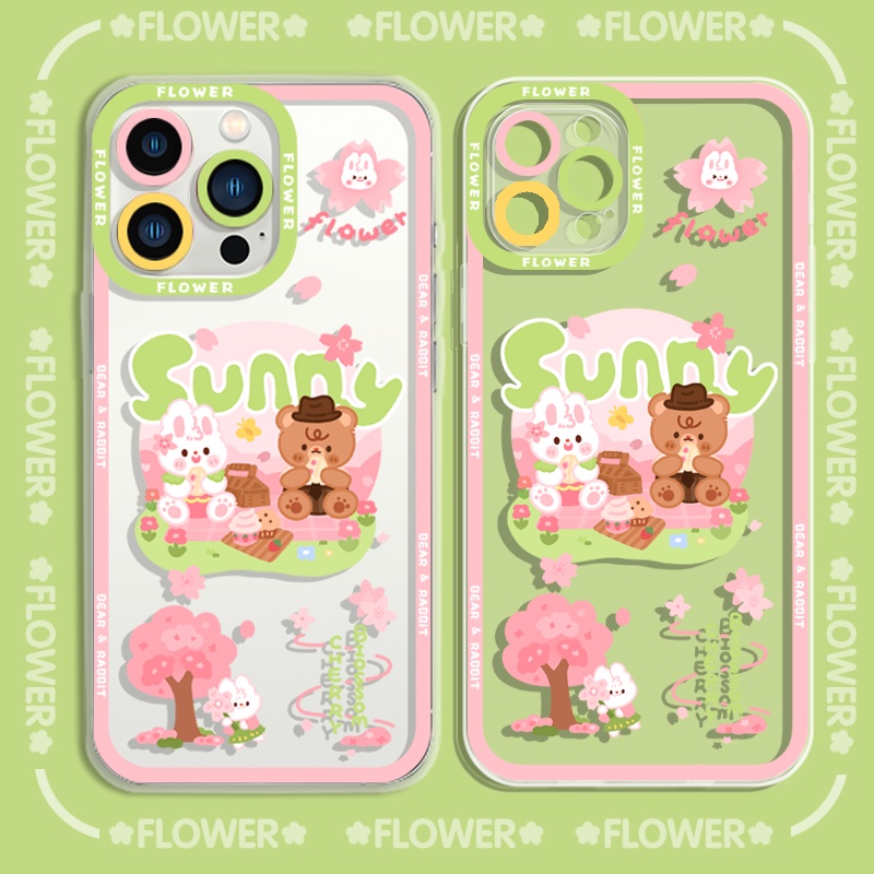 Ốp Điện Thoại Tpu Mềm Chống Sốc In Hình Gấu / Thỏ Cho iPhone 11 12 13 pro max XS X XR XSMax 7 8 6 6s plus SE 2020