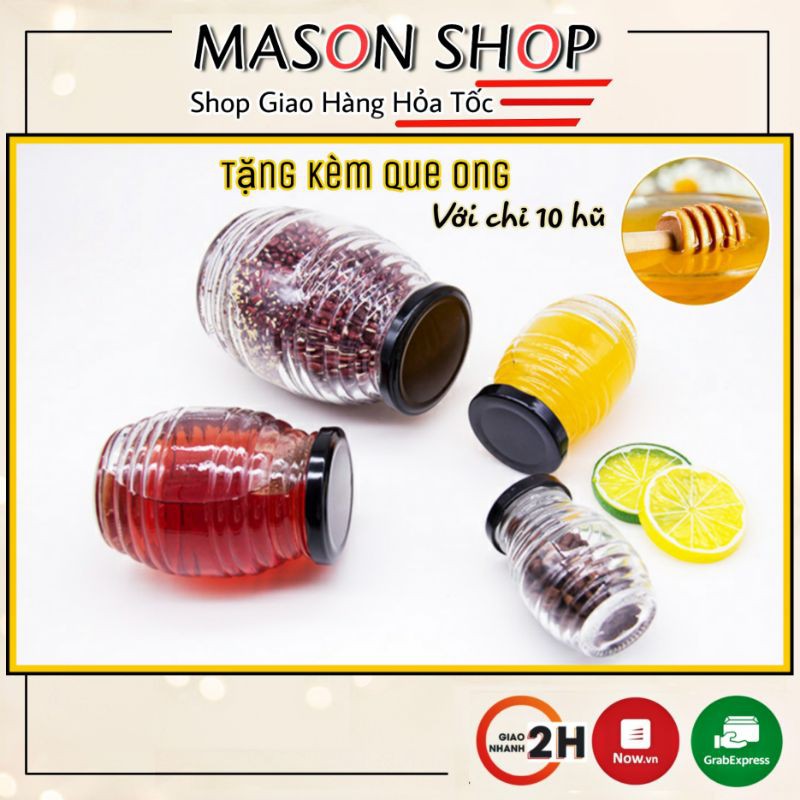 LỌ ĐỰNG MẬT ONG thủy tinh 125ml\250ml\500ml\1000ml\1l 🍀 HŨ THỦY TINH đựng gia vị thực phẩm ngâm mật ong kín hơi