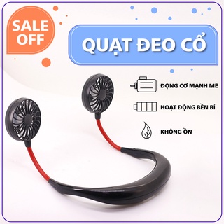 Quạt đeo cổ mini 7 màu tích điện usb pin trâu 1500mah 3 Tốc Độ Gió Sạc USB
