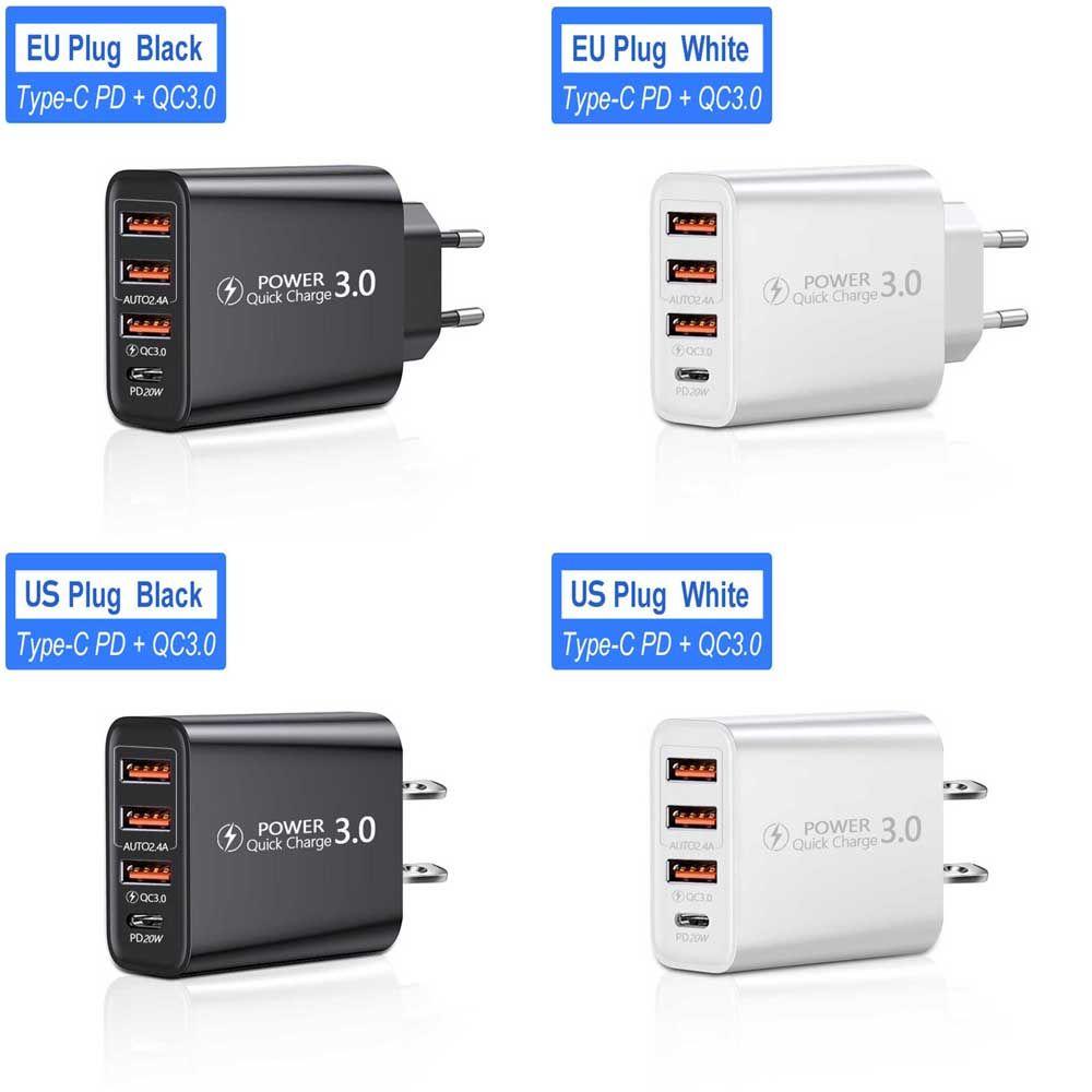 Củ Sạc Nhanh Cổng USB + TYPE-C + QC3.0