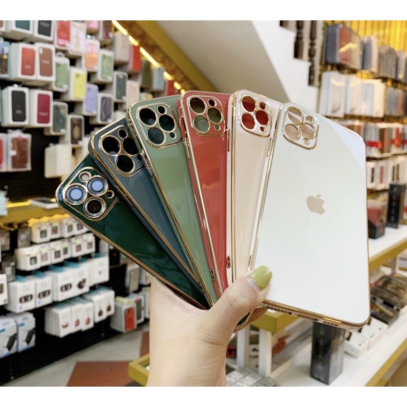 Ốp giả iphone 12- Ốp độ iphone 12 khung vuông viền si sang trọng /7/8/7plus/8plus/x/xs/xs max/11/11pro max