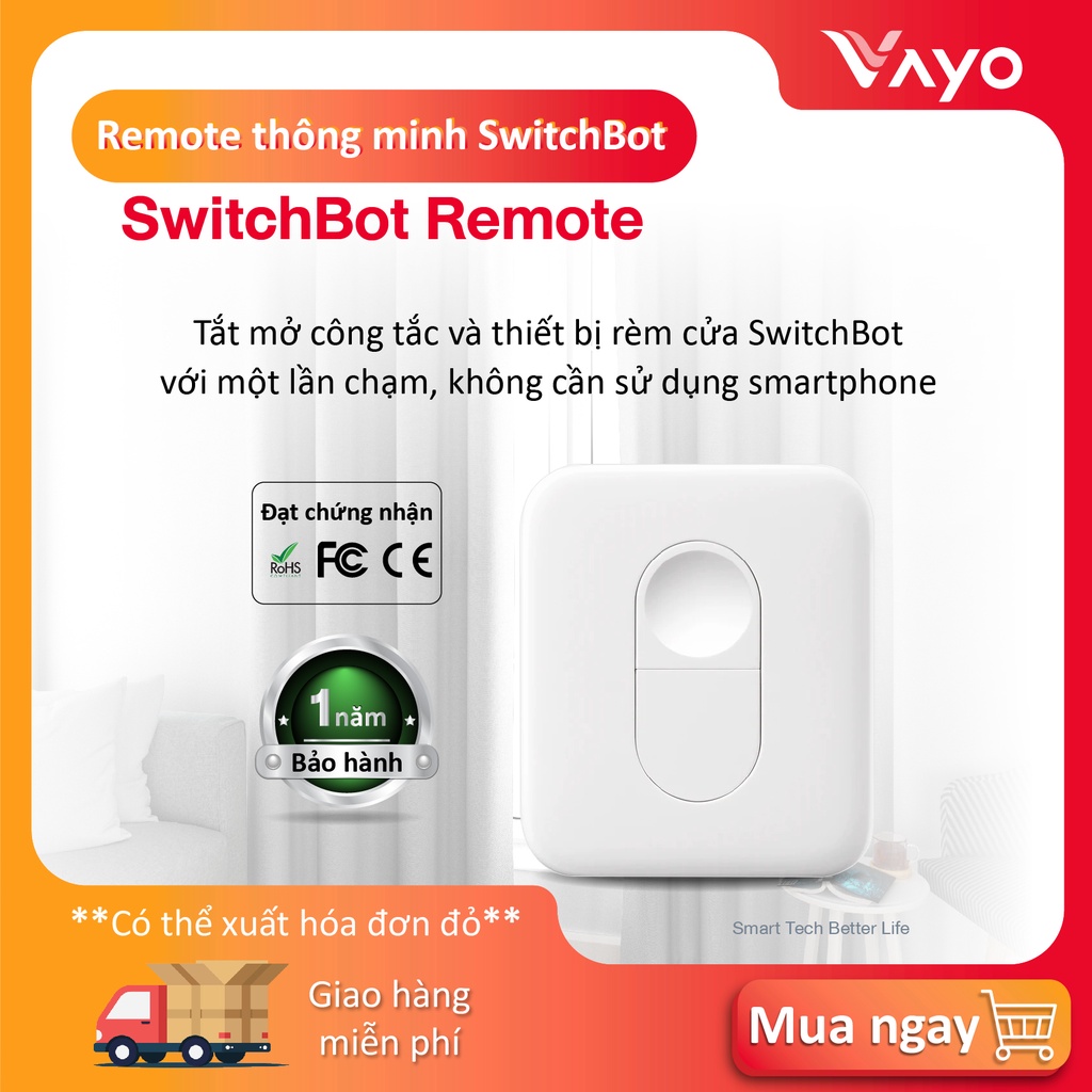 Remote thông minh - SwitchBot Remote điều khiển tích hợp Rèm thông minh và công tắc thông minh SwitchBokeetsBluetooth 5.