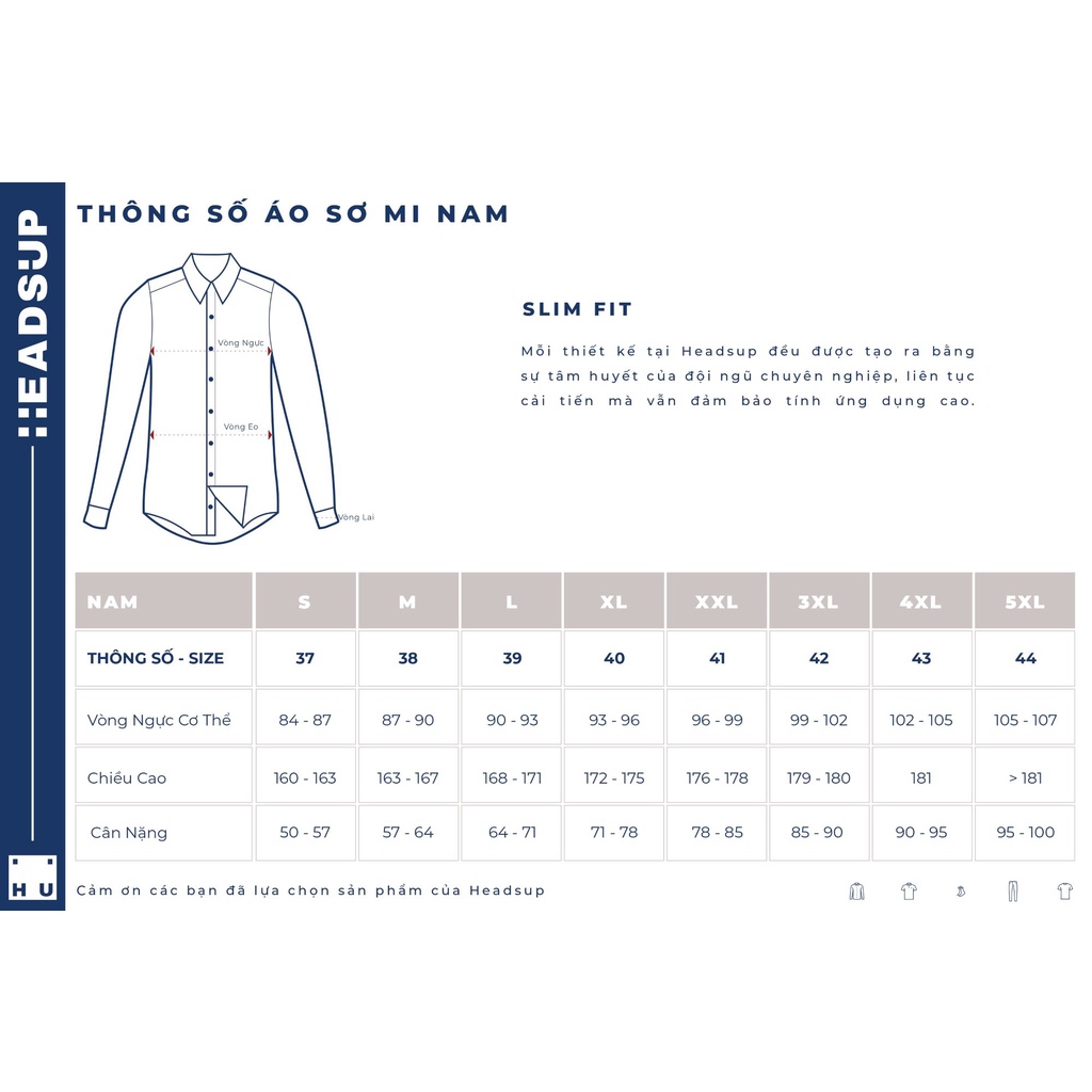 Áo sơ mi nam tay dài công sở vải sợi cafe mát ,chống nhăn tự nhiên Headsup - màu trắng