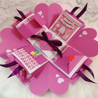 Hộp quà Lovebox Exploding Box - Mẫu Hồng