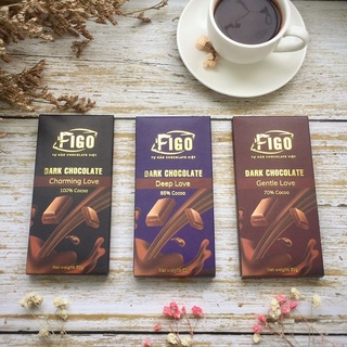 [COMBO GIÁ RẺ] 3 Thanh Dark Chocolate 100%; 85%; 70% Cacao Socola đen đắng giảm cân FIGO Thanh 50gr