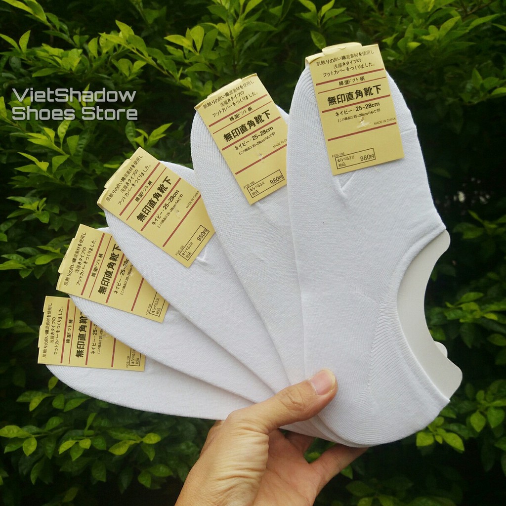Tất lười nam cotton, gót slicone chống tuột - Hàng xuất Nhật