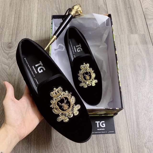 ( Kèm Video) Giầy lười nam 3p đã lộn thêu ong vàng vương miện cực rẻ | BigBuy360 - bigbuy360.vn