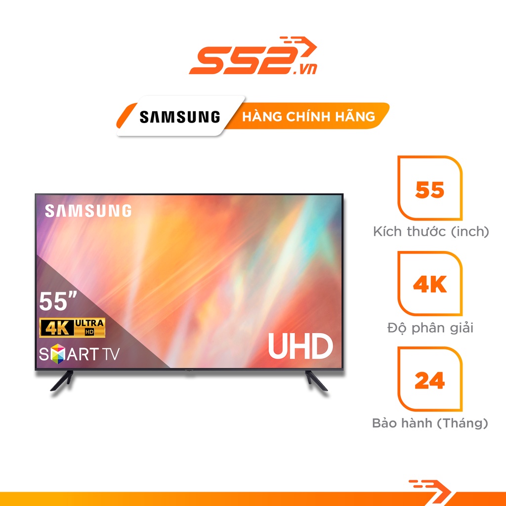 Smart Tivi Samsung Crystal UHD 4K 55 Inch UA55AU7000KXXV - Bảo Hành Chính Hãng