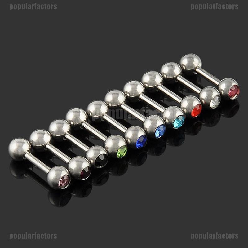 Set 10 Khuyên Lưỡi Bằng Thép Không Gỉ Cá Tính