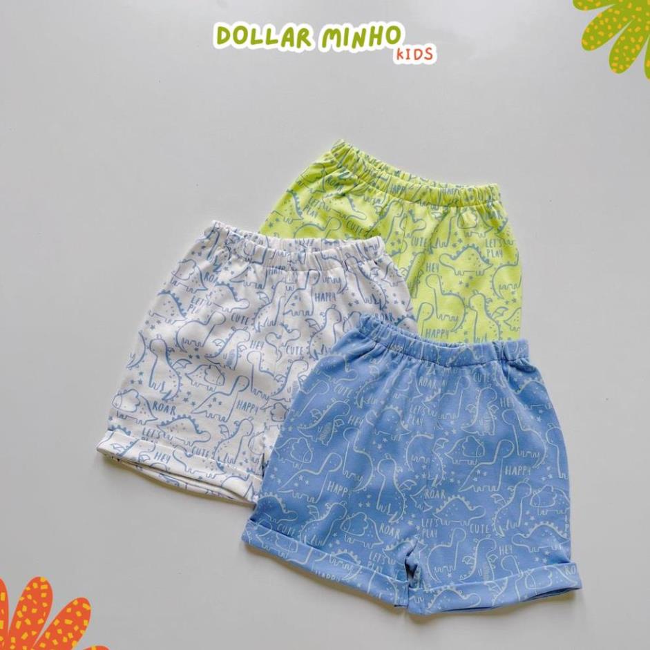 Bộ cộc tay in khủng long unisex, chất liệu 100% cotton cho bé trai, bé gái từ 1-6 tuổi