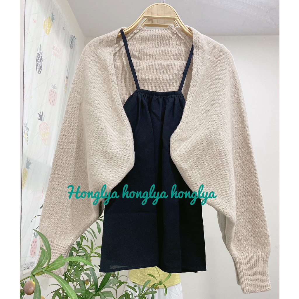 Áo len cadigan tay bồng dáng ngắn phong cách Ullzzáng