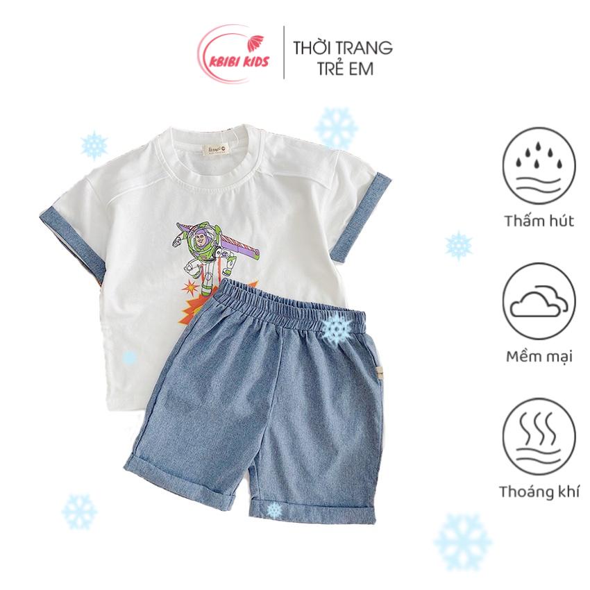 Bộ quần áo bé trai BEEMO cotton cao cấp mã K13 Set đồ bộ trẻ em siêu nhân quần short vải kaki mềm cạp chun đẹp mùa hè