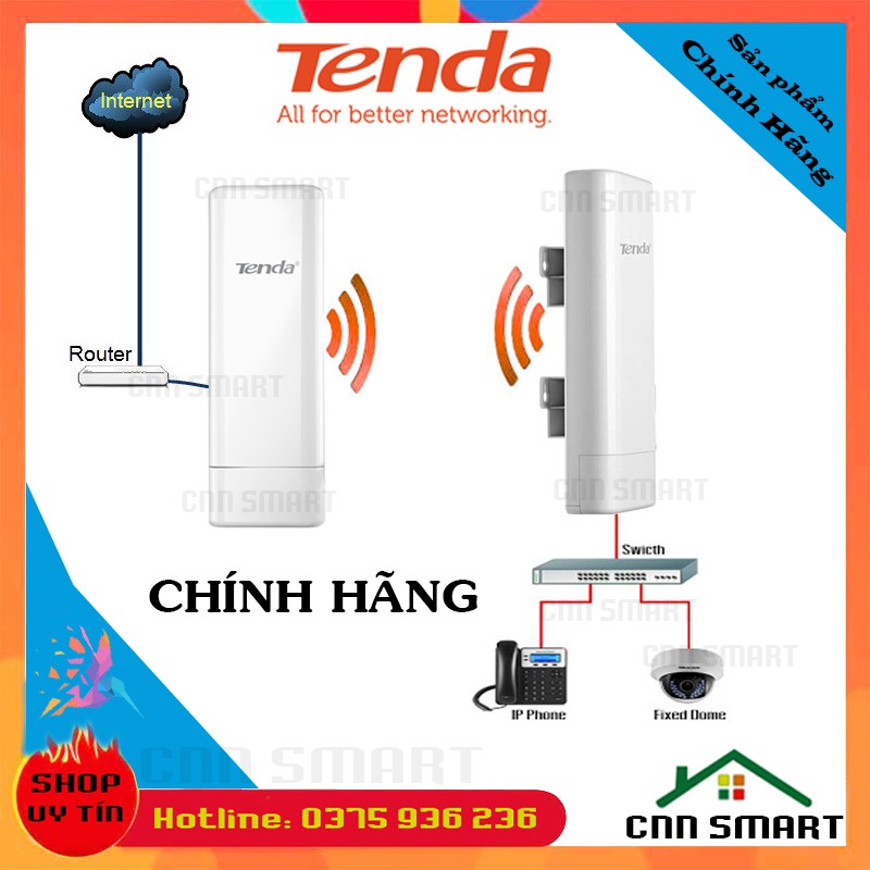 BỘ THU PHÁT WIFI NGOÀI TRỜI TENDA 01 PHÁT XA 500M - TENDA O3 XA 5KM - TENDA O6 PHÁT XA 10KM - HÀNG CHÍNH HÃNG BH 36TH