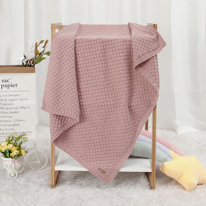 Chăn Dệt Kim Mềm Khoét Rỗng Quấn Bé Sơ Sinh Ngủ
