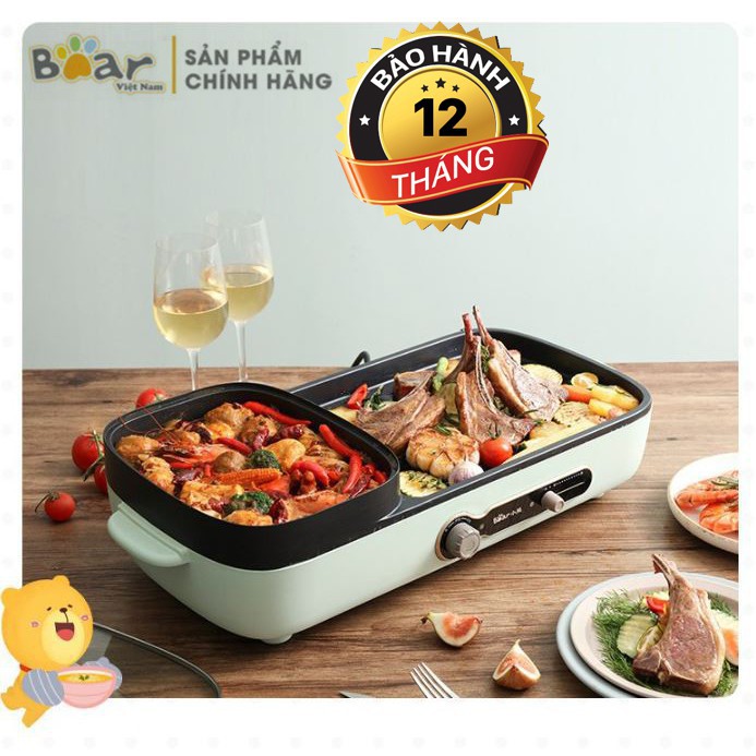 Bếp Lẩu Nướng Đa Năng 2in1 BEAR DKL-C15G1 Cho Gia Đình - BẢO HÀNH CHÍNH HÃNG