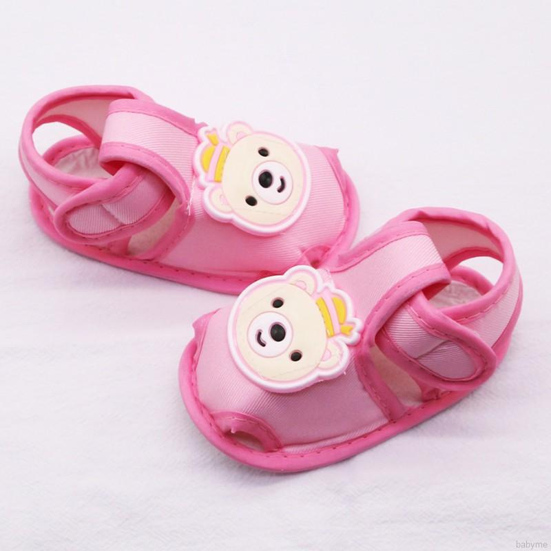 Giày Xăng đan Cotton Đế Mềm Khoét Lỗ Hình Gấu Phong Cách Mùa Hè Đáng Yêu Cho Bé Trai Gái