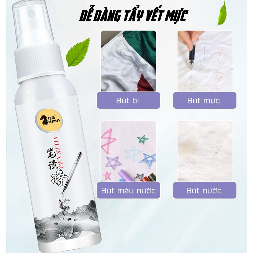 Dung Dịch Tẩy Vết Mực Bút Bi Bút Lông Trên Quần Áo SHIMA 120ml