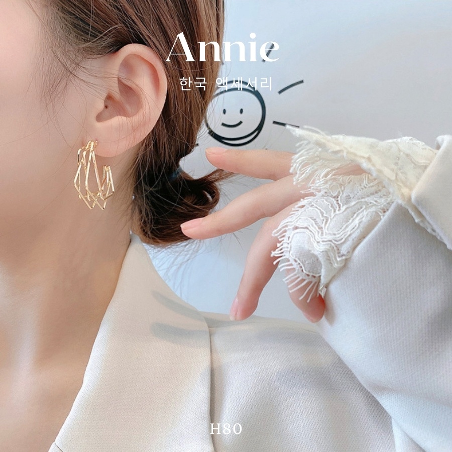 Bông tai vuông phong cách hiện đại cá tính ANNIE - H80