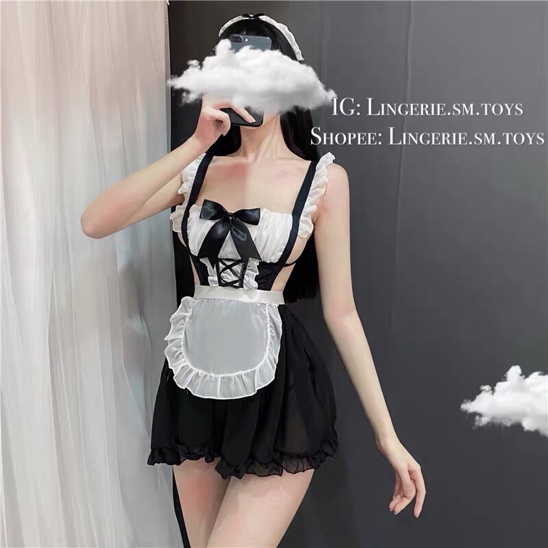 LL2362 Váy Hầu Gái Nơ Xinh Dễ Thương| Cosplay nàng hầu| Cosplay Sexy