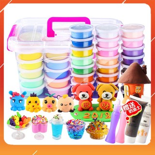 Bộ đất nặn (Đất sét ) tự khô 36 màu sắc⚡FreeShip ⚡  Đồ chơi thủ công mỹ thuật an toàn cho bé tặng kèm hộp khuôn