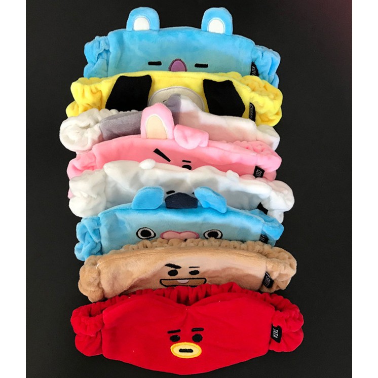 Băng Đô Rửa Mặt / Trang Điểm In Hình Bts Bt21 Dễ Thương