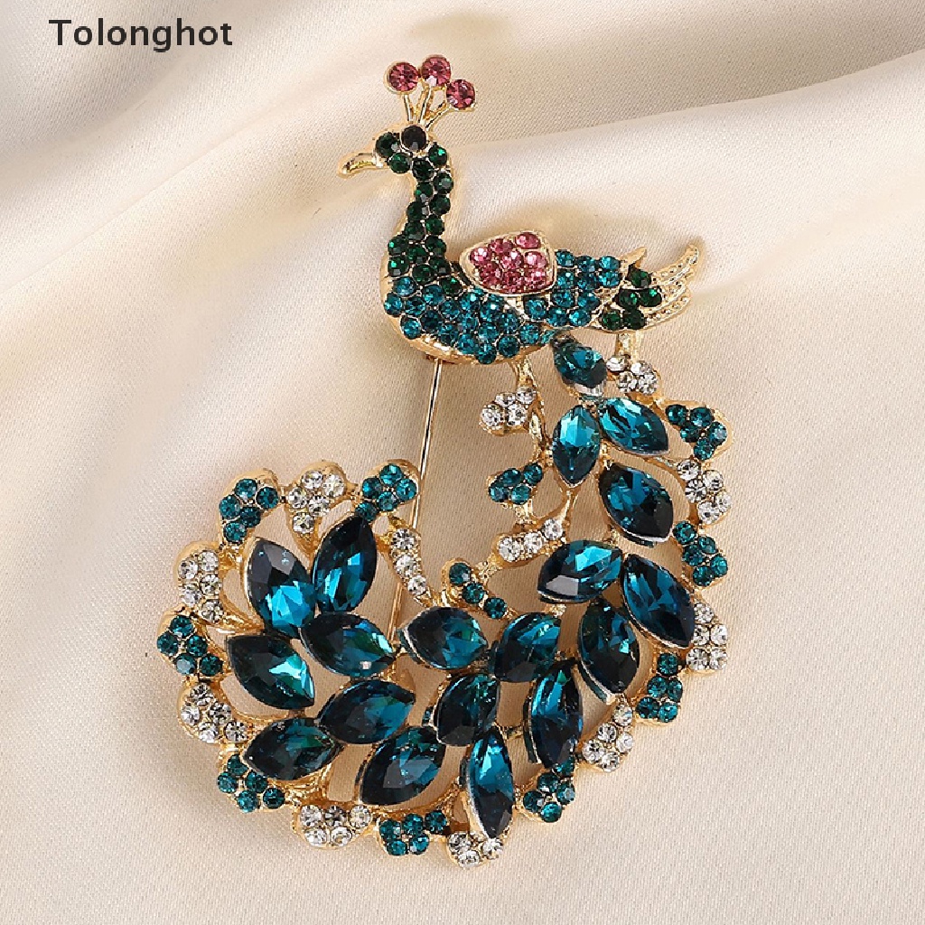 Ghim Cài Áo Hình Chim Công Đính Đá Pha Lê Dễ Thương