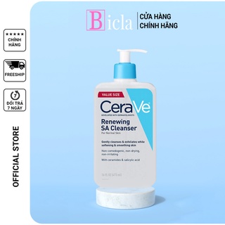 Sữa rửa mặt CeraVe Renewing SA Cleanser dịu nhẹ salicylic acid ceramides 237 ML 473ML