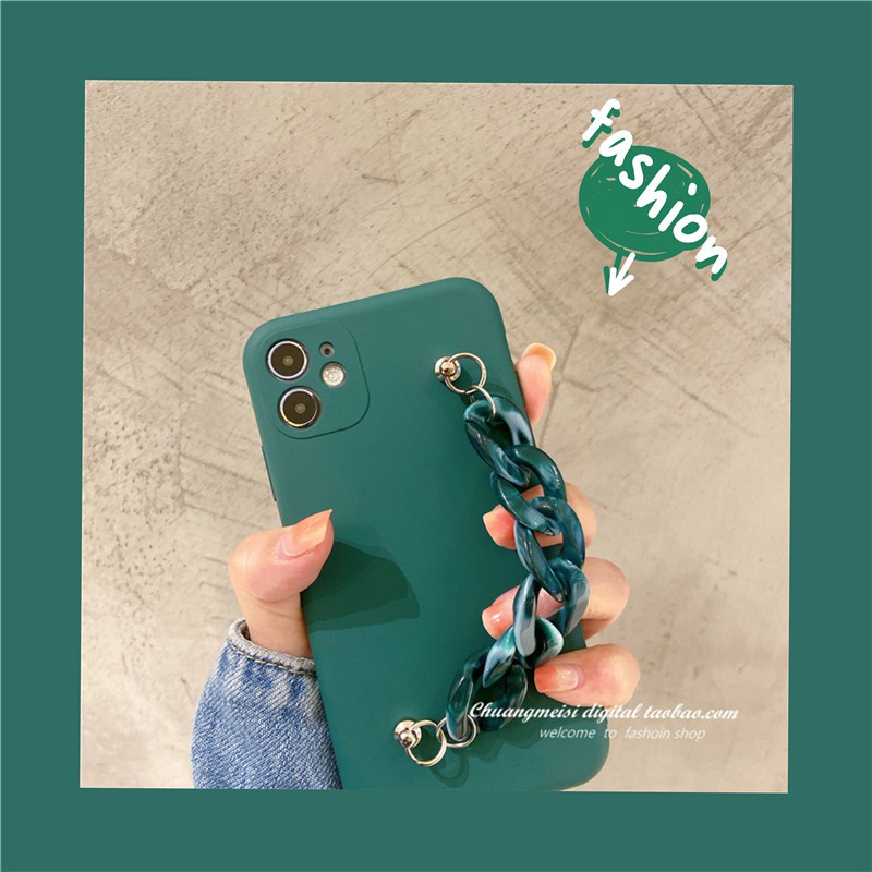 Samsung S8PLUS S9 S9PLUS S10 S10PLUS S7edge S21Ultra S21+ A12 A42 4G A6 A8 2018 A6Plus A6+ Ink green marble Bracelet mobile phone case Japanese and Korean style creative Bracelet mobile phone protective cover Fashion mobile phone fall proof soft shell