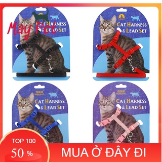 🌞Dây dắt chó mèo + dây yếm đai yên ngựa nhỏ xinh cho chó mèo - May Pet